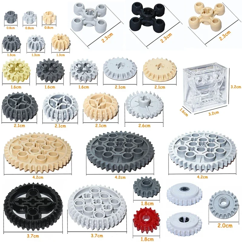 Tech Gear Accessories - MOC Building Blocks Technical Parts Gear